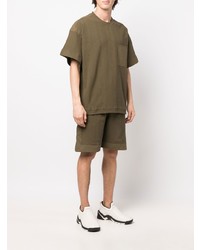 T-shirt à col rond olive Jil Sander