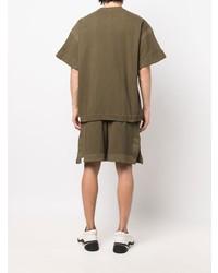 T-shirt à col rond olive Jil Sander