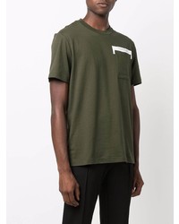 T-shirt à col rond olive Calvin Klein