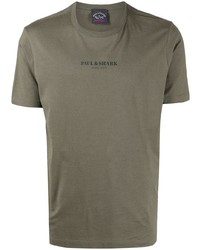 T-shirt à col rond olive Paul & Shark