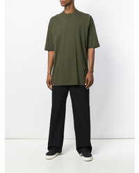 T-shirt à col rond olive Rick Owens DRKSHDW