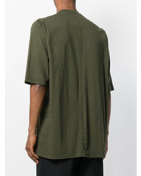 T-shirt à col rond olive Rick Owens DRKSHDW