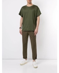 T-shirt à col rond olive Cerruti 1881