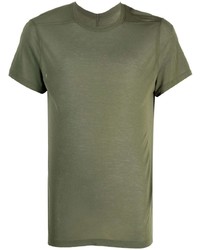 T-shirt à col rond olive Rick Owens