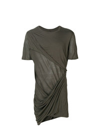 T-shirt à col rond olive Rick Owens