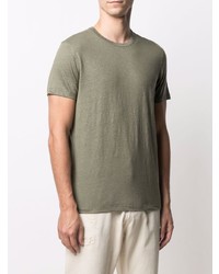 T-shirt à col rond olive Majestic Filatures