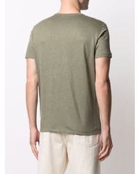 T-shirt à col rond olive Majestic Filatures