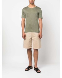 T-shirt à col rond olive Lardini