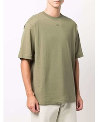 T-shirt à col rond olive Off-White