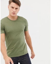T-shirt à col rond olive Selected Homme