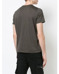 T-shirt à col rond olive Rick Owens