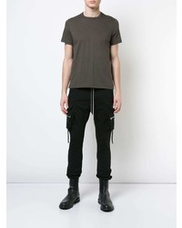 T-shirt à col rond olive Rick Owens