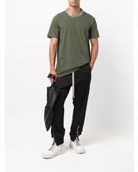 T-shirt à col rond olive Rick Owens