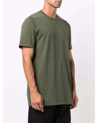 T-shirt à col rond olive Rick Owens