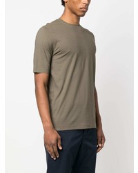 T-shirt à col rond olive Dell'oglio