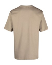 T-shirt à col rond olive Auralee