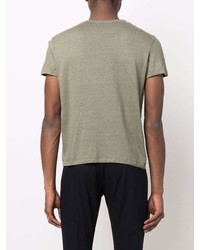 T-shirt à col rond olive Majestic Filatures