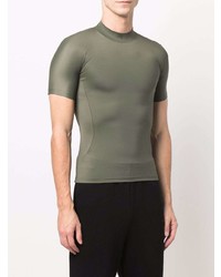 T-shirt à col rond olive Balenciaga