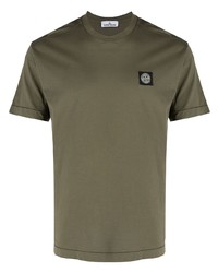 T-shirt à col rond olive Stone Island