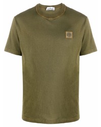 T-shirt à col rond olive Stone Island