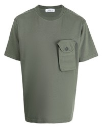 T-shirt à col rond olive Stone Island