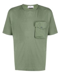 T-shirt à col rond olive Stone Island