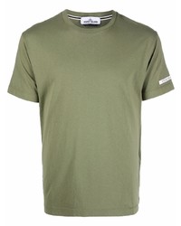 T-shirt à col rond olive Stone Island