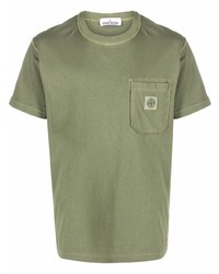 T-shirt à col rond olive Stone Island