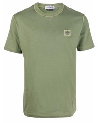 T-shirt à col rond olive Stone Island