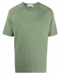 T-shirt à col rond olive Stone Island