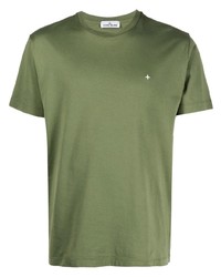 T-shirt à col rond olive Stone Island