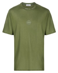 T-shirt à col rond olive Stone Island