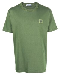 T-shirt à col rond olive Stone Island