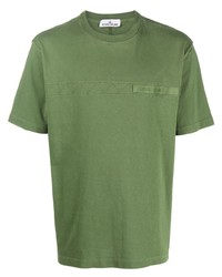 T-shirt à col rond olive Stone Island