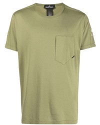 T-shirt à col rond olive Stone Island Shadow Project