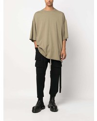 T-shirt à col rond olive Rick Owens