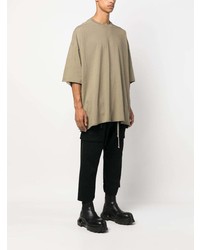 T-shirt à col rond olive Rick Owens