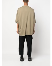 T-shirt à col rond olive Rick Owens