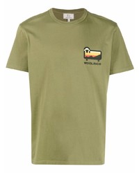 T-shirt à col rond olive Woolrich