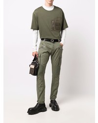 T-shirt à col rond olive Balmain