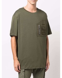 T-shirt à col rond olive Balmain