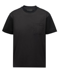 T-shirt à col rond ombre noir Prada