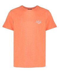 T-shirt à col rond orange A.P.C.