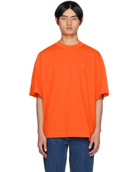 T-shirt à col rond orange AMI Alexandre Mattiussi