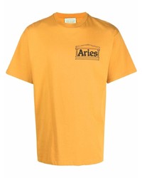 T-shirt à col rond orange Aries