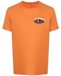 T-shirt à col rond orange Armani Exchange