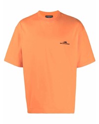 T-shirt à col rond orange Balenciaga