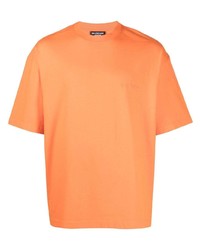 T-shirt à col rond orange Balenciaga