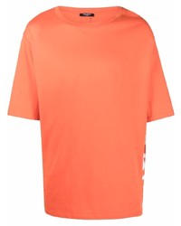 T-shirt à col rond orange Balmain