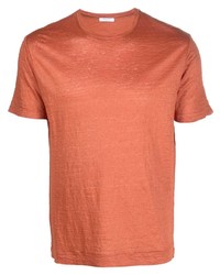 T-shirt à col rond orange Boglioli